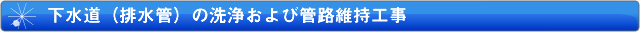 下水道（排水管）の洗浄および管路維持工事